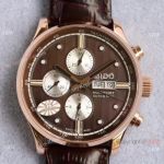 Swiss Replica MIDO Multifort Chronograph A7750 Rose Gold Chocolate Watch